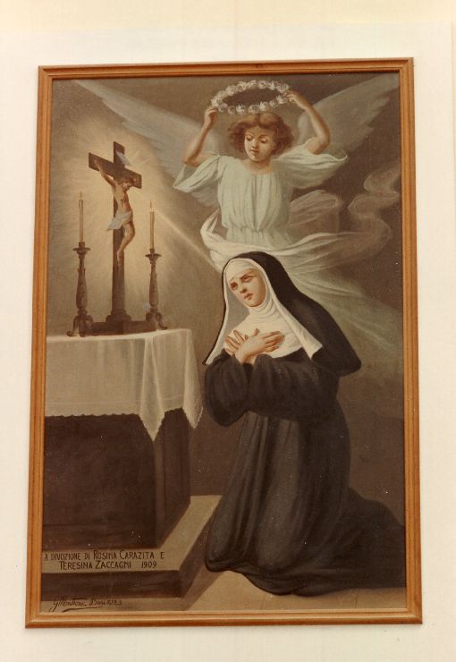 Santa Rita da Cascia (dipinto) di Montrone Giuseppe (sec. XX)