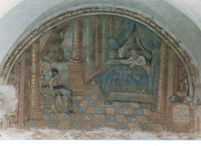 Innocenzo III vede in sogno Francesco che sostiene la Chiesa cadente (dipinto) - ambito Italia meridionale (prima metà sec. XVIII)