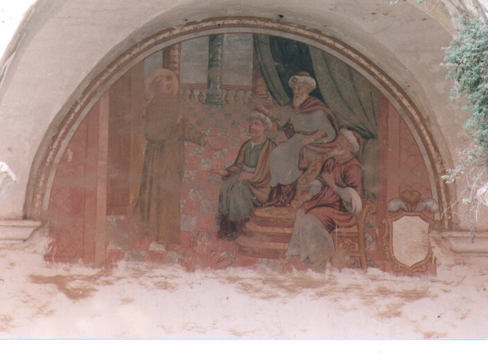 Incontro del Santo con il Sultano d'Egitto Melek-El-Kamel (dipinto) - ambito Italia meridionale (prima metà sec. XVIII)