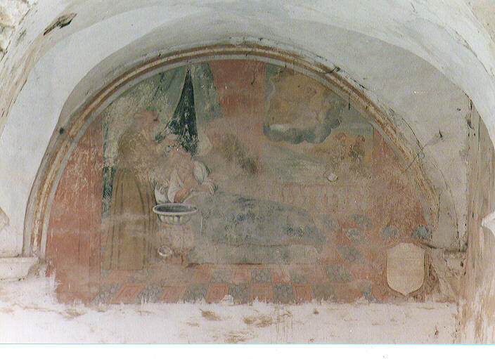 Battesimo di San Francesco ad un vecchio morente (dipinto) - ambito Italia meridionale (prima metà sec. XVIII)