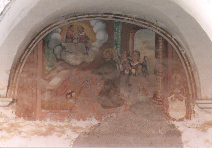San Francesco in estasi dinanzi a Cristo e alla Madonna (dipinto) - ambito Italia meridionale (prima metà sec. XVIII)