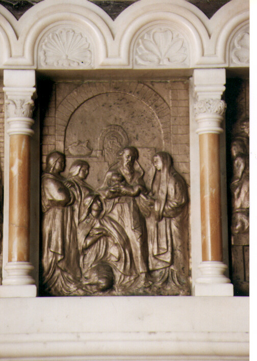 Presentazione di Gesù al tempio (formella) di Sabatelli Mario (sec. XX)