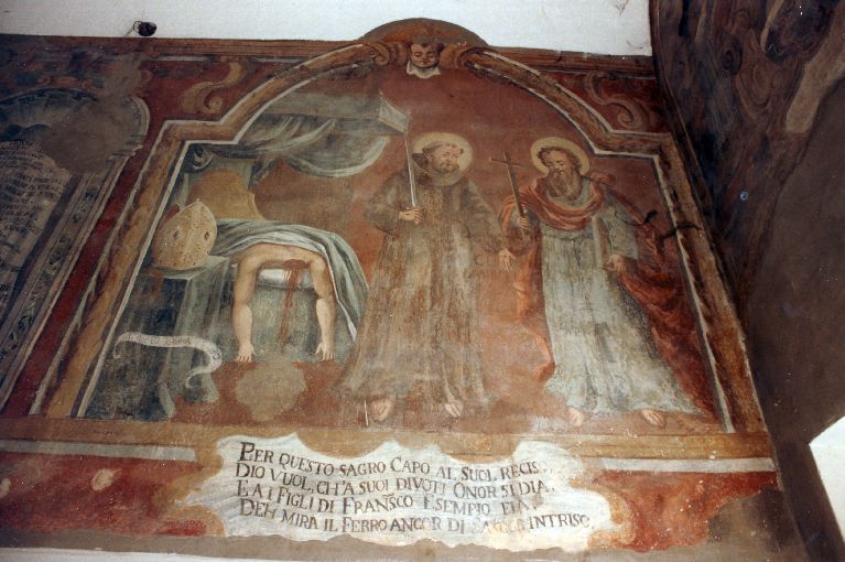 San Francesco decapita un vescovo nel sonno, San Francesco d'Assisi, San Paolo (dipinto) di Conversi Giuseppe (sec. XVIII)