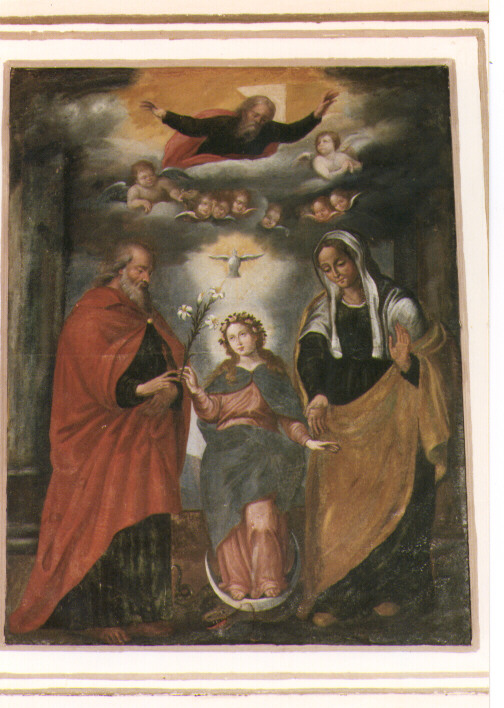 assunzione della Madonna con San Gioacchino e Sant'Anna (dipinto) - ambito salentino (fine/inizio secc. XVIII/ XIX)