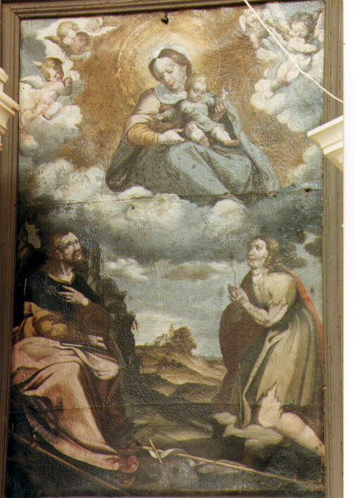 Madonna col Bambino, San Rocco e San Giovanni Battista (dipinto) - ambito salentino (prima metà sec. XVIII)