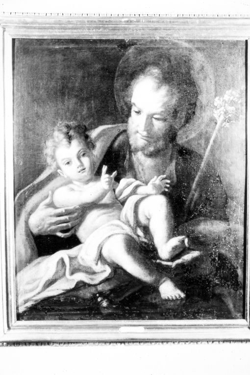 San Giuseppe e Gesù Bambino (dipinto) di Solimena Francesco detto Abate Ciccio (attribuito) (secc. XVII/ XVIII)
