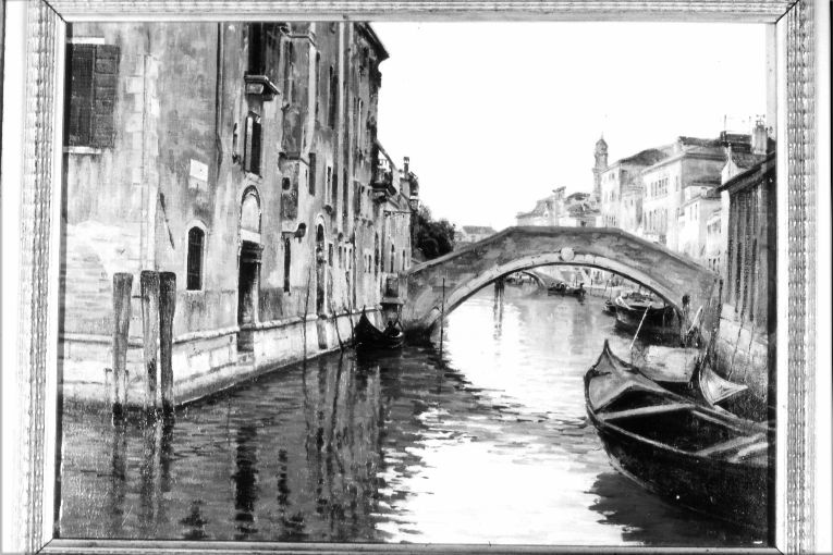 veduta di Venezia da un canale, veduta di città (dipinto) di De Stefano Vincenzo (secc. XIX/ XX)