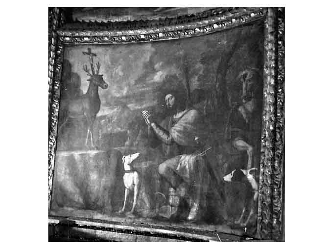San Eustachio, Crocifisso e animali (dipinto) di Rosa Carlo (e aiuti) (sec. XVII)