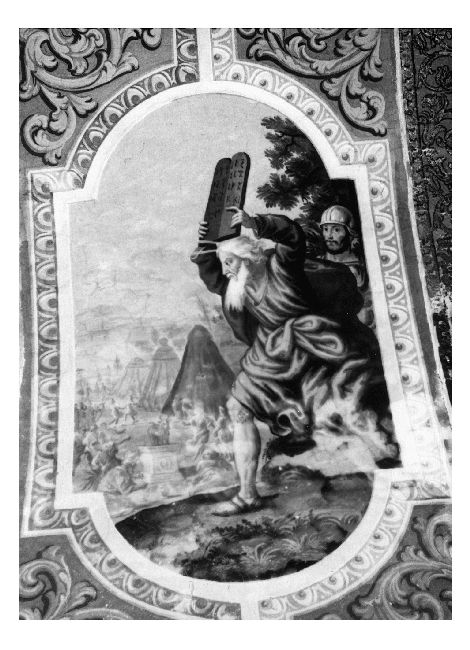 Mosè con le tavole della legge scende dal monte Sinai (dipinto) di De Filippis Vitantonio (inizio sec. XVIII)