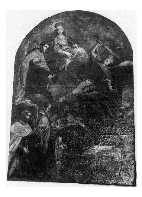 Madonna con San Michele Arcangelo e Santi Carmelitani (dipinto) di Gliri Nicola (attribuito) (sec. XVII)