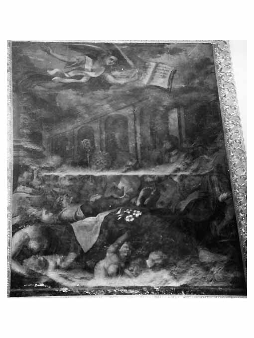 morte di frati carmelitani (dipinto) di Rosa Carlo (sec. XVII)