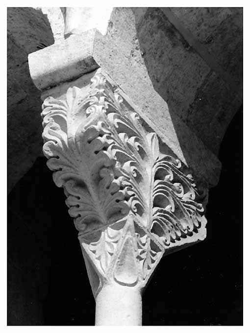motivi decorativi a girali (capitello - a gruccia) - ambito Italia meridionale (inizio sec. XIII)