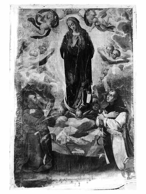 Vergine Immacolata, San Pietro Martire, San Francesco d'Assisi (dipinto) di Alonso de Corduba (sec. XVII)