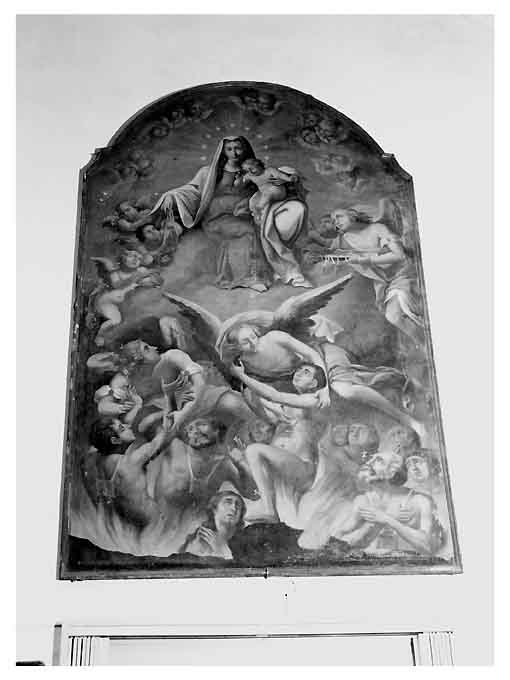Madonna del Carmine, Madonna con Bambino, angeli e anime purganti (dipinto) di Tatulli Samuele (sec. XIX)