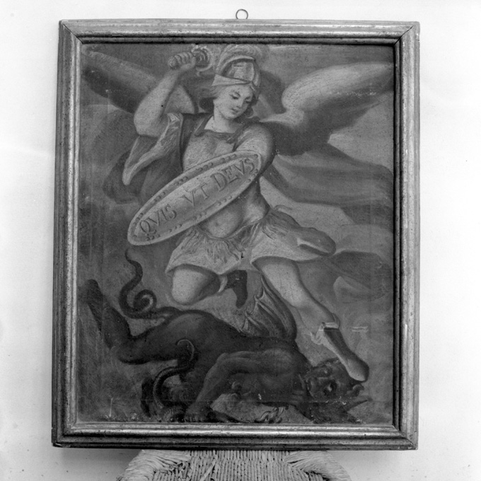 San Michele Arcangelo combatte Satana (dipinto) - ambito Italia meridionale (secc. XVIII/ XIX)