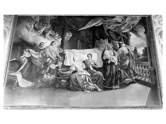 nascita di Maria Vergine (dipinto) di Prayer Mario (secondo quarto sec. XX)