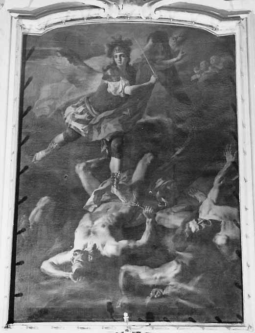 San Michele Arcangelo combatte Satana (dipinto) - ambito napoletano (sec. XVIII)