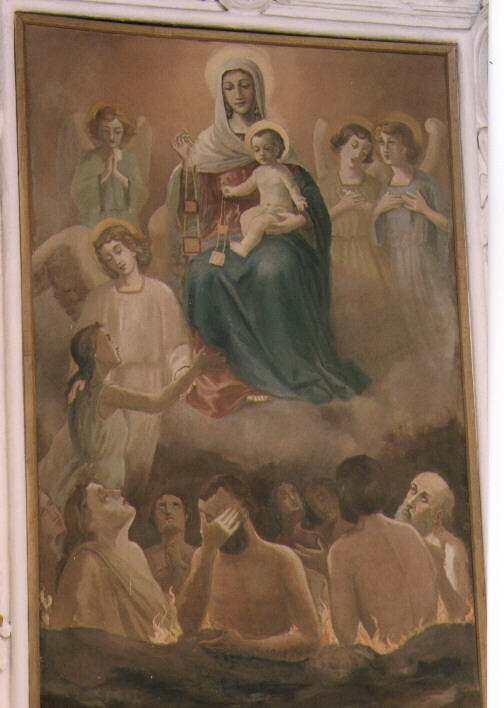 Madonna del Carmelo con anime purganti (dipinto) - ambito Italia meridionale (primo quarto sec. XX)