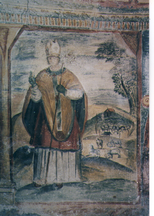 Santo vescovo (dipinto) - bottega salentina (sec. XVI)