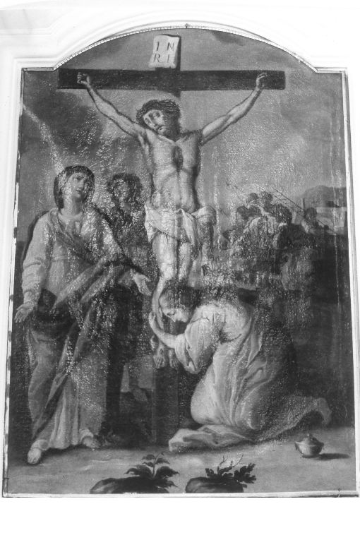 crocifissione di Cristo con la Madonna e Santa Maria Maddalena (dipinto) - ambito napoletano (seconda metà sec. XVIII)