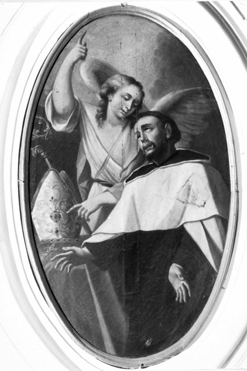 vescovo carmelitano e angelo (dipinto) di Fato Vincenzo (attribuito) (sec. XVIII)