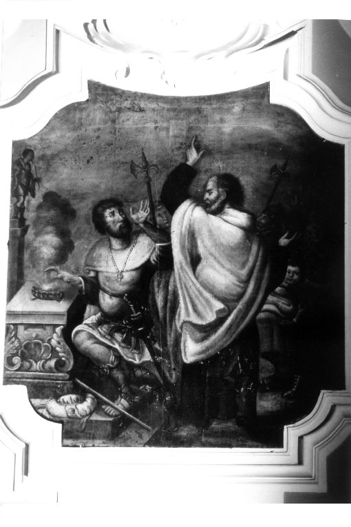 Elia annuncia la siccità ad Achab (dipinto) di Fato Vincenzo (attribuito) (sec. XVIII)
