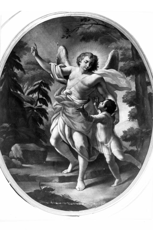 angelo custode e fanciullo (dipinto) di Fato Vincenzo (attribuito) (sec. XVIII)