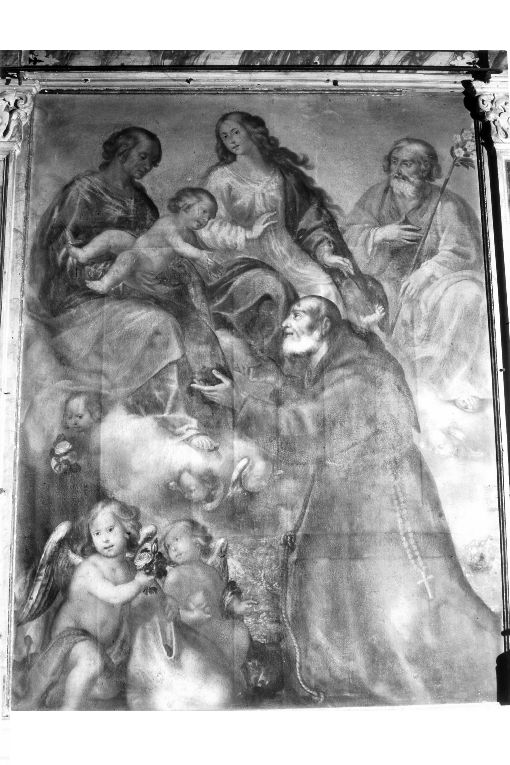 Sant'Anna con Bambino e Madonna, San Giuseppe, Santo francescano (dipinto) - ambito pugliese (seconda metà sec. XVIII)