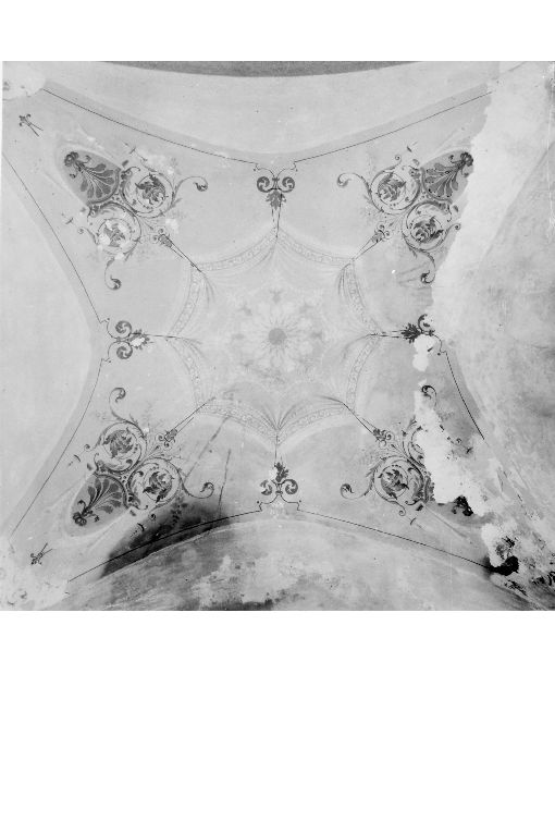 pizzo ottagonale centrale e motivi vegetomorfi angolari (soffitto dipinto) di Romita Benedetto (fine sec. XIX)