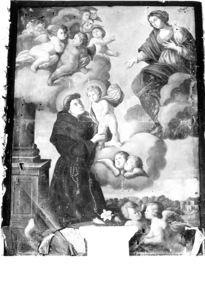 apparizione della Madonna con Bambino a Sant'Antonio da Padova (dipinto) - ambito Italia meridionale (sec. XVII)
