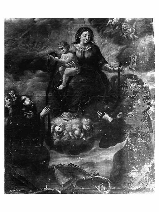 Madonna con Bambino, sant'Agostino e santa Monica (dipinto) - ambito pugliese (prima metà sec. XVIII)