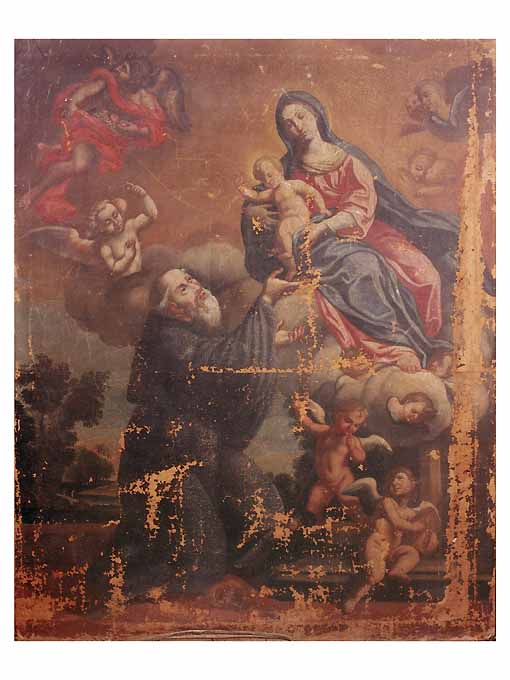 Madonna con Bambino e monaco (dipinto) - ambito pugliese (seconda metà sec. XVIII)
