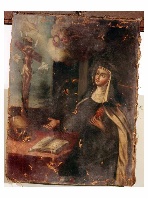Apparizione del Crocifisso a santa Teresa d'Avila (dipinto) di De Mauro Pietro (bottega) (seconda metà sec. XVIII)