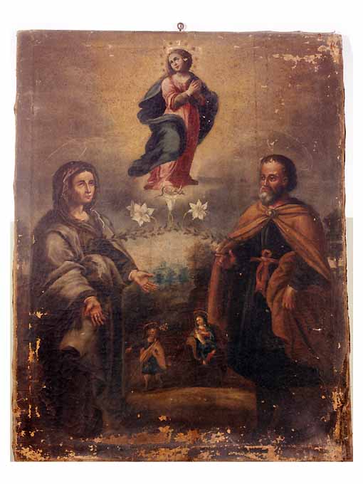 Madonna Immacolata, sant'Anna e san Gioacchino (dipinto) di Fighera Bonaventura (bottega) (prima metà sec. XVIII)
