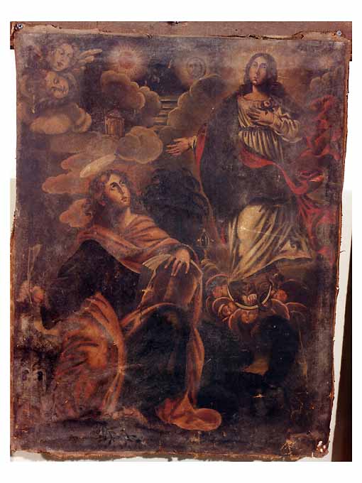 Apparizione della Madonna Immacolata a san Luca (dipinto) - ambito Italia meridionale (prima metà sec. XVIII)