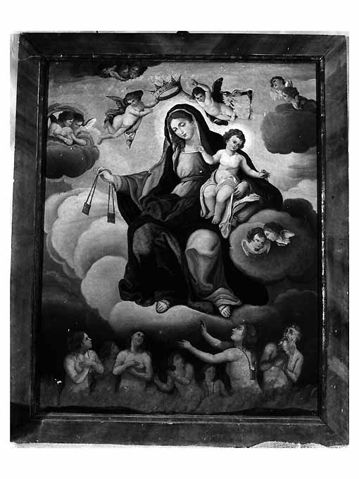 Madonna del Carmine e anime purganti (dipinto) - ambito Italia meridionale (seconda metà sec. XIX)