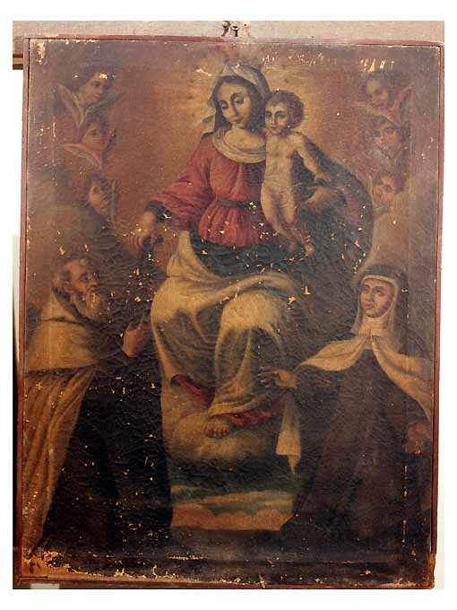 Madonna del Carmine con san Simone Stock e santa Teresa d'Avila (dipinto) - ambito Italia meridionale (prima metà sec. XVIII)