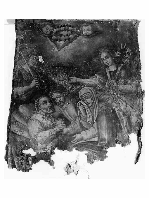 Transito di san Giuseppe con gli arcangeli Michele e Gabriele (dipinto) - ambito Italia meridionale (fine/inizio secc. XVII/ XVIII)