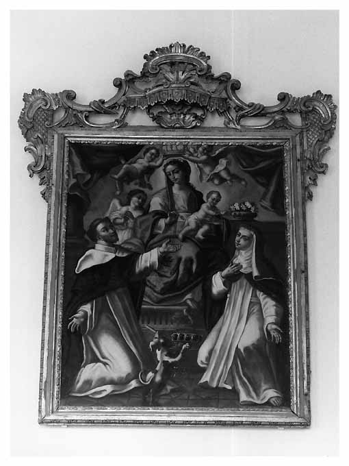 Madonna con Bambino e i santi Domenico e santa Caterina da Siena (dipinto) di De Mauro F (sec. XVIII)