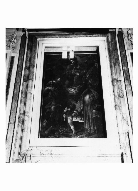 Madonna della Libera, Madonna con Bambino tra i santi Eliseo e Arcangelo Michele (dipinto) di Caramia Giovanni Stefano (sec. XVII)