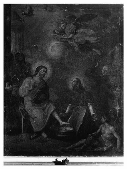 San Giovanni della croce lava i piedi di Cristo (dipinto) - ambito pugliese (prima metà sec. XVIII)