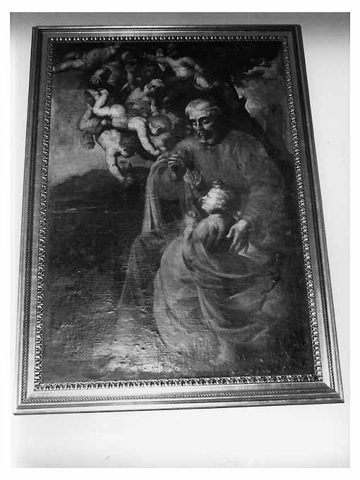 San Giuseppe con Gesù fanciullo, cherubini (dipinto) - ambito Italia meridionale (prima metà sec. XVIII)