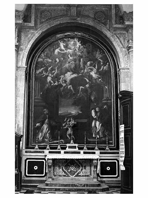 Madonna in gloria e santi Nicola e Oronzo (dipinto) di Coppola Giovanni Andrea (sec. XVII)