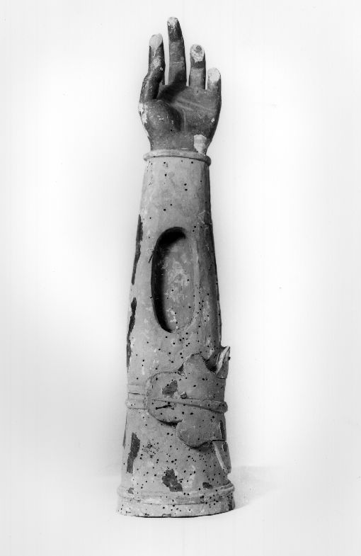 reliquiario antropomorfo - a braccio - ambito salentino (sec. XVII)