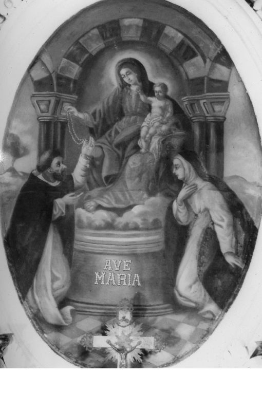 Madonna del Carmine, Madonna con Bambino tra San Domenico e Santa Teresa d'Avila (dipinto) - ambito salentino (sec. XIX)