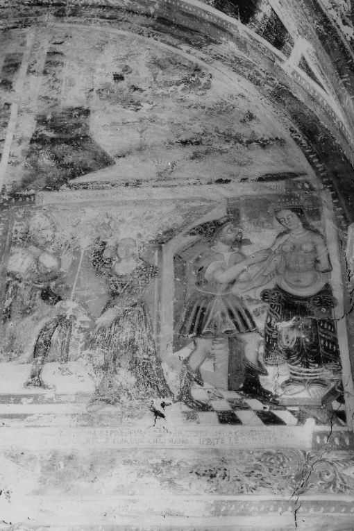 Santa Caterina d'Alessandria legata seminuda ad una colonna (dipinto) - ambito salentino (sec. XVI)