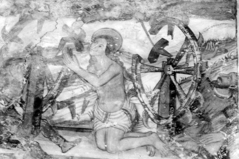 Santa Caterina d'Alessandria e il miracolo della ruota (dipinto) - ambito salentino (sec. XVI)