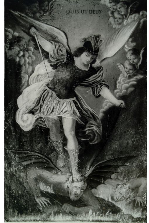 San Michele Arcangelo schiaccia il demonio (dipinto) - ambito Italia meridionale (sec. XVIII)