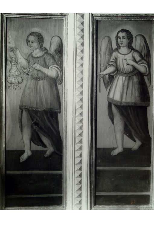 angelo con candela (dipinto) - ambito Italia meridionale (sec. XIX)