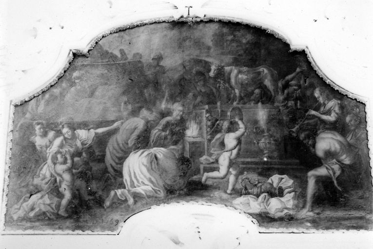 adorazione del vitello d'oro (dipinto) di Lillo Saverio (sec. XVIII)